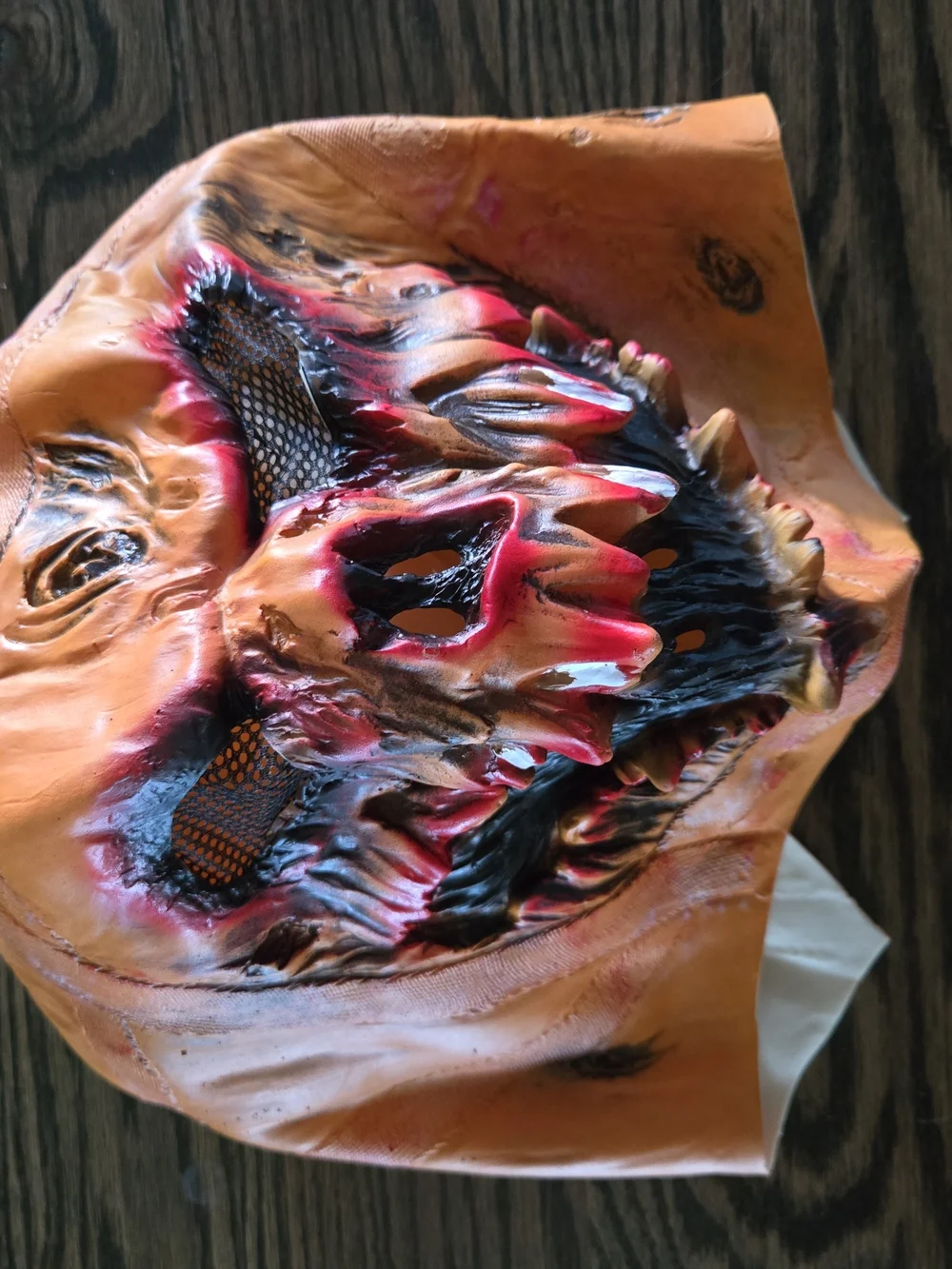 Scary Pumpkin Face Costume Mask - Orange